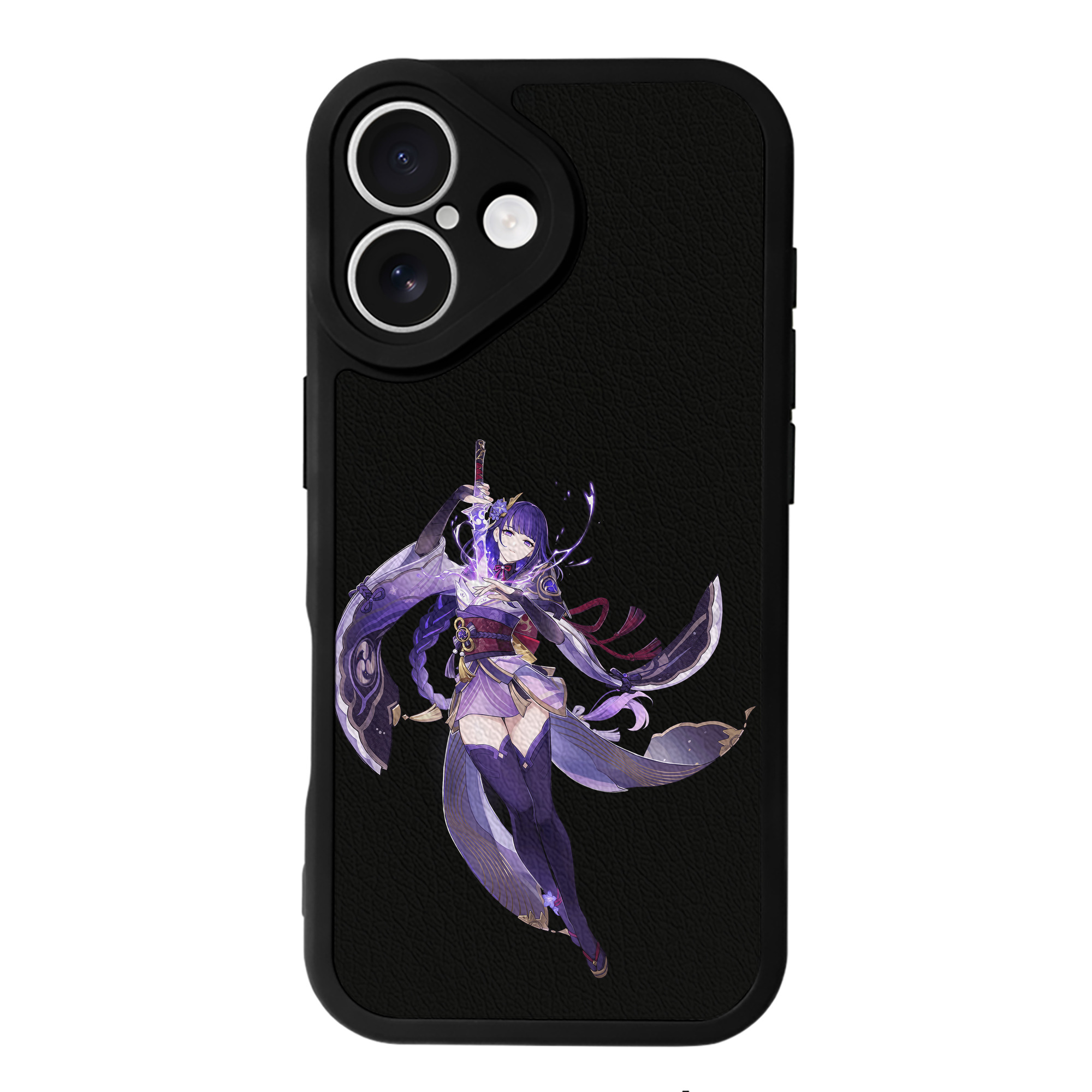 げんし神 雷電将軍 らいでんしょうぐん genshin Raiden Shogun 【iPhone 16シリーズ対応】シリコンスマホケース（レザー調） 材質：シリコン